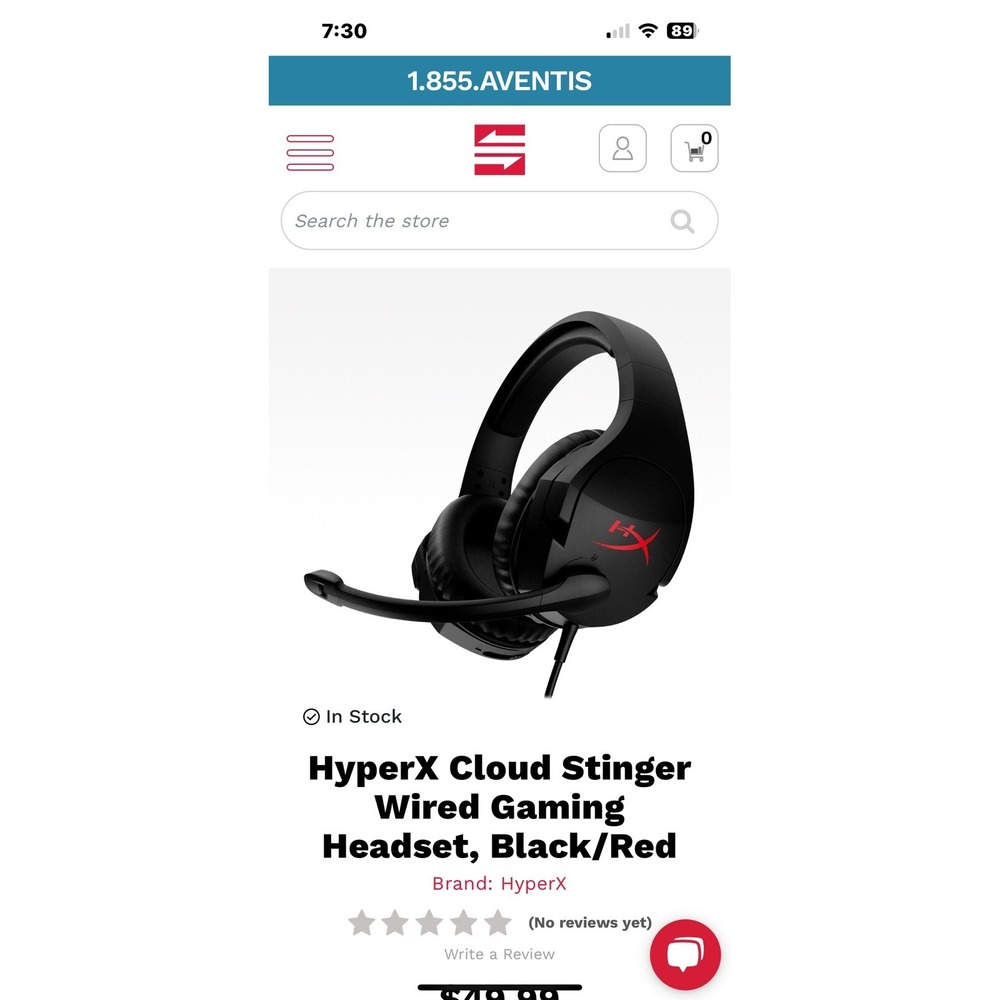 HyperX Cloud Stinger Black Headband Gaming Headset for‎ PC and PS4